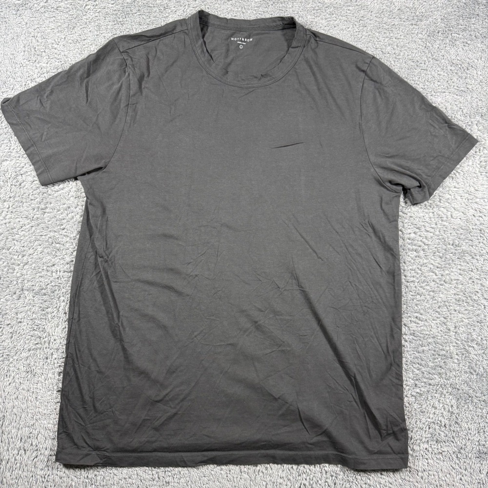 Mott & Bow Classic Crew Driggs T Shirt Mens Size Large Dark Gray Short Sleeve